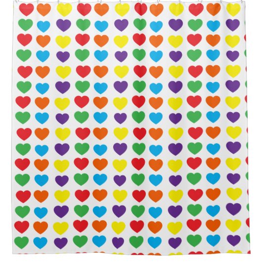 Rainbow Hearts Pattern Duschvorhang (Vorderseite)
