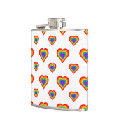 Rainbow Hearts Pattern Flachmann (Links)