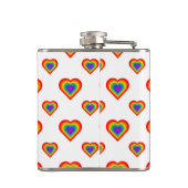 Rainbow Hearts Pattern Flachmann (Rückseite)