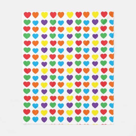Rainbow Hearts Pattern Fleecedecke (Vorderseite)