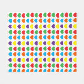 Rainbow Hearts Pattern Fleecedecke (Vorderseite (Horizontal))