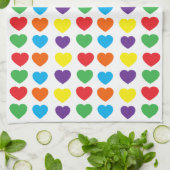 Rainbow Hearts Pattern Geschirrtuch (Gefaltet)
