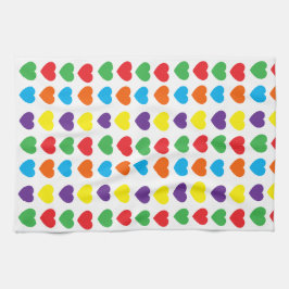 Rainbow Hearts Pattern Geschirrtuch