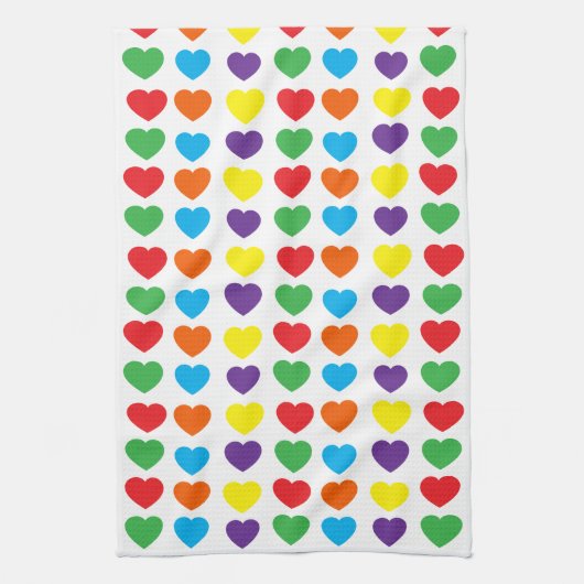 Rainbow Hearts Pattern Geschirrtuch (Vertikal)