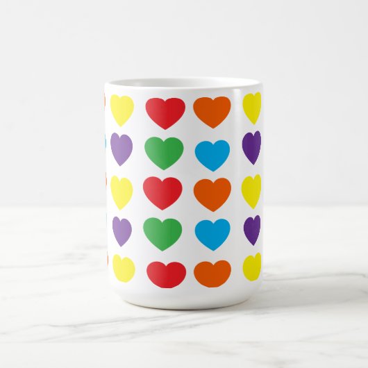 Rainbow Hearts Pattern Kaffeetasse (Mittel)