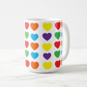 Rainbow Hearts Pattern Kaffeetasse (VorderseiteRechts)