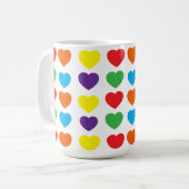 Rainbow Hearts Pattern Kaffeetasse (Vorderseite Links)