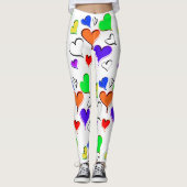 Rainbow Hearts Pattern Leggings (Vorderseite)