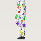 Rainbow Hearts Pattern Leggings (Links)