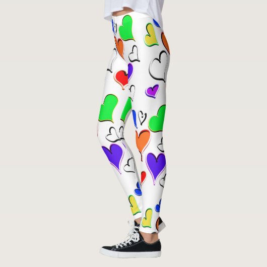 Rainbow Hearts Pattern Leggings (Links)