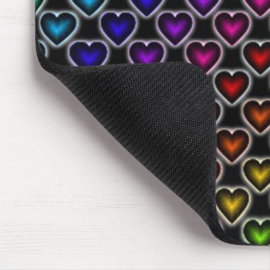 Rainbow Hearts Pattern Mouse Pad Mousepad (Ecke)
