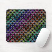 Rainbow Hearts Pattern Mouse Pad Mousepad (Mit Mouse)