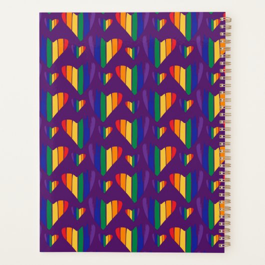 Rainbow Hearts Pattern Planer (Rückseite)