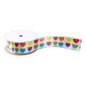 Rainbow Hearts Pattern Satinband (Spule)