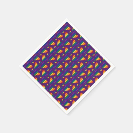 Rainbow Hearts Pattern Serviette (Ecke)