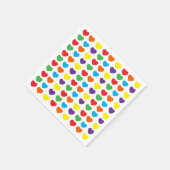 Rainbow Hearts Pattern Serviette (Ecke)
