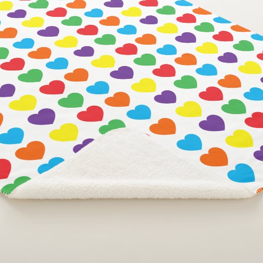 Rainbow Hearts Pattern Sherpadecke (3/4)
