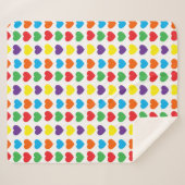 Rainbow Hearts Pattern Sherpadecke (Vorderseite (Horizontal))