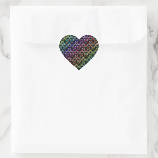 Rainbow Hearts Pattern Stickers (Tasche)