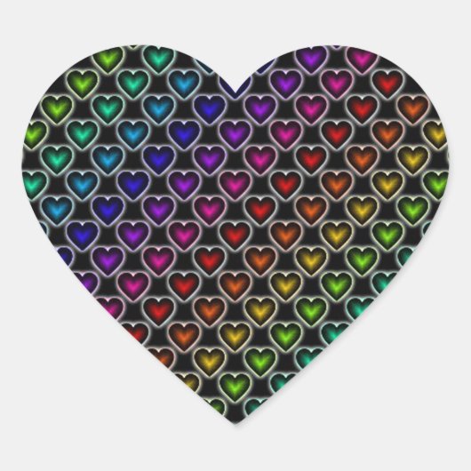Rainbow Hearts Pattern Stickers (Vorderseite)