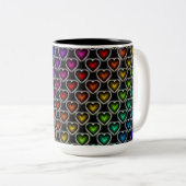 Rainbow Hearts Pattern Tasse (VorderseiteRechts)