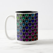 Rainbow Hearts Pattern Tasse (Links)