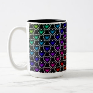 Rainbow Hearts Pattern Tasse