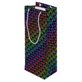 Rainbow Hearts Pattern Weinbeutel Geschenktüte Für Weinflaschen (Rückseite Schrägansicht)