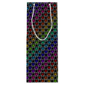 Rainbow Hearts Pattern Weinbeutel Geschenktüte Für Weinflaschen (Rückseite)