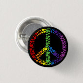 Rainbow Hearts Peace Sign Button (Vorne & Hinten)