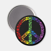 Rainbow Hearts Peace Sign Magnet (Vorderseite/Rückseite)