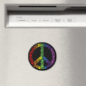 Rainbow Hearts Peace Sign Magnet (In Situ (Geschirrspüler))