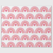 Rainbow-Hearts Pink Geschenkpapier (Flach)