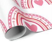 Rainbow-Hearts Pink Geschenkpapier (Rolleneckpunkt)