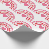 Rainbow-Hearts Pink Geschenkpapier (Ecke)