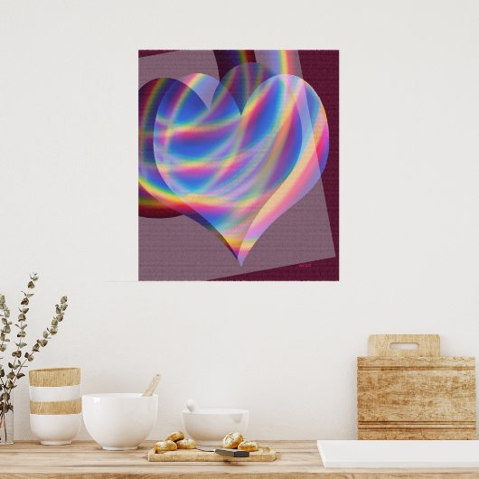 Rainbow Hearts Poster (Küche)