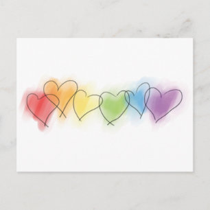 Rainbow-Hearts Postkarte