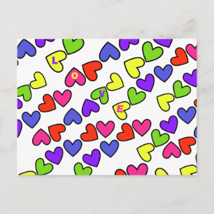 Rainbow Hearts Postkarte