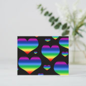 Rainbow Hearts Postkarte (Stehend Vorderseite)