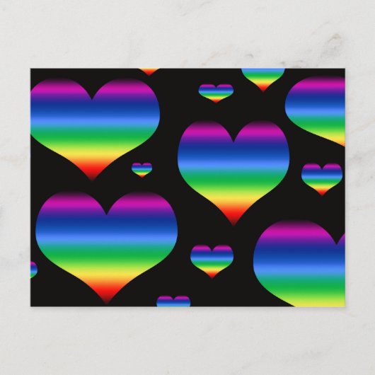 Rainbow Hearts Postkarte (Vorderseite)