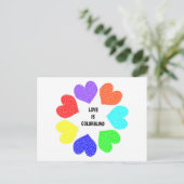 Rainbow Hearts Postkarte der interrassischen Liebe (Stehend Vorderseite)