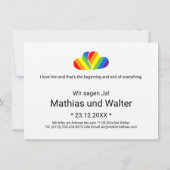 Rainbow Hearts Pride Postcard - LGBTQ+ Liebe & Equ (Rückseite)
