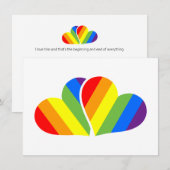 Rainbow Hearts Pride Postcard - LGBTQ+ Liebe, Equa (Vorne/Hinten)