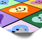 Rainbow Hearts Quadrate Poster (Ecke)