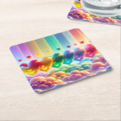 Rainbow Hearts Rechteckiger Pappuntersetzer (angewinkelt)