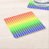 RAINBOW HEARTS RECHTECKIGER PAPPUNTERSETZER (angewinkelt)