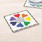 Rainbow Hearts Rechteckiger Pappuntersetzer (angewinkelt)