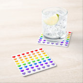 Rainbow Hearts Rechteckiger Pappuntersetzer (Vor Ort)