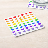 Rainbow Hearts Rechteckiger Pappuntersetzer (angewinkelt)