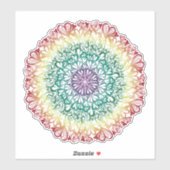 Rainbow Hearts Retro Mandala Aufkleber (Blatt)